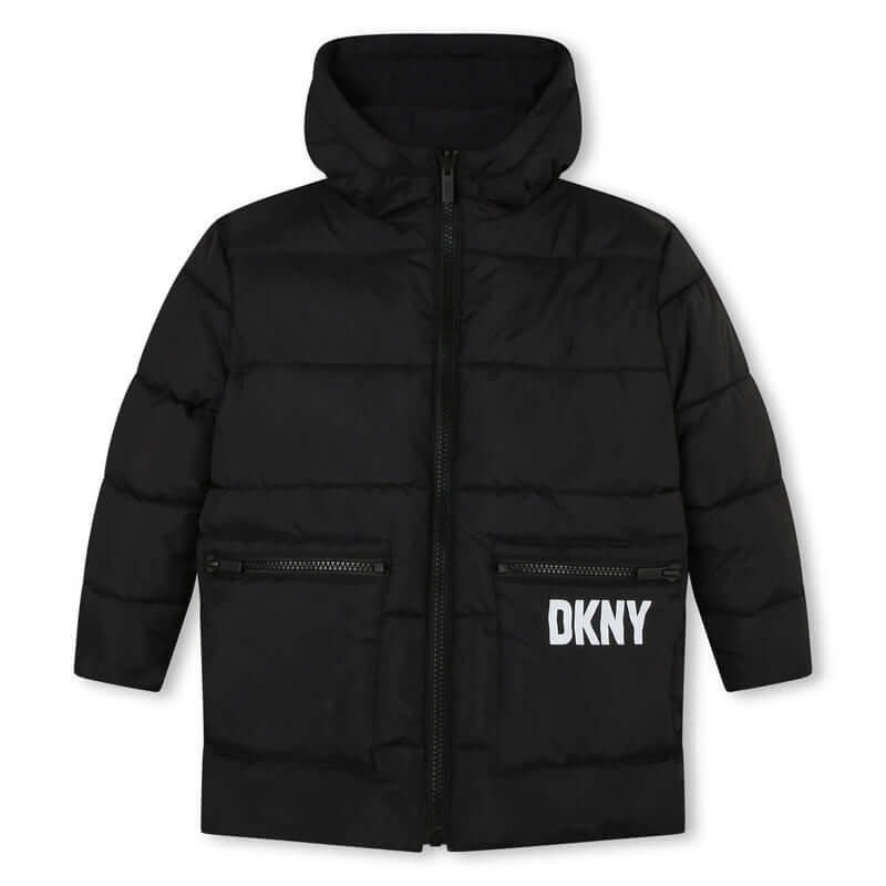 DKNY Boys Reversible Black Parka DKNY Boys Reversible Black Parka