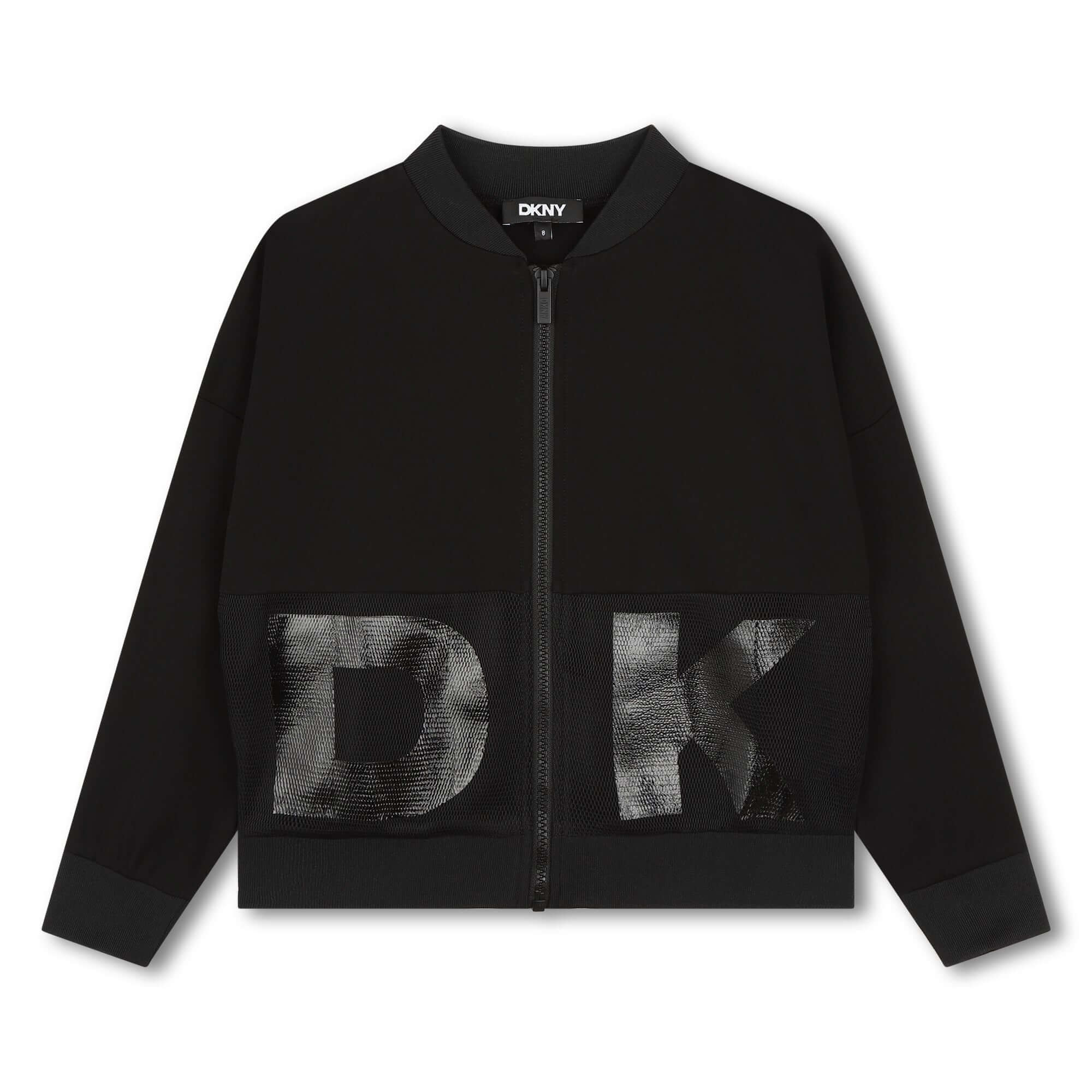 DKNY Girls Black Logo Cardigan DKNY Girls Black Logo Cardigan
