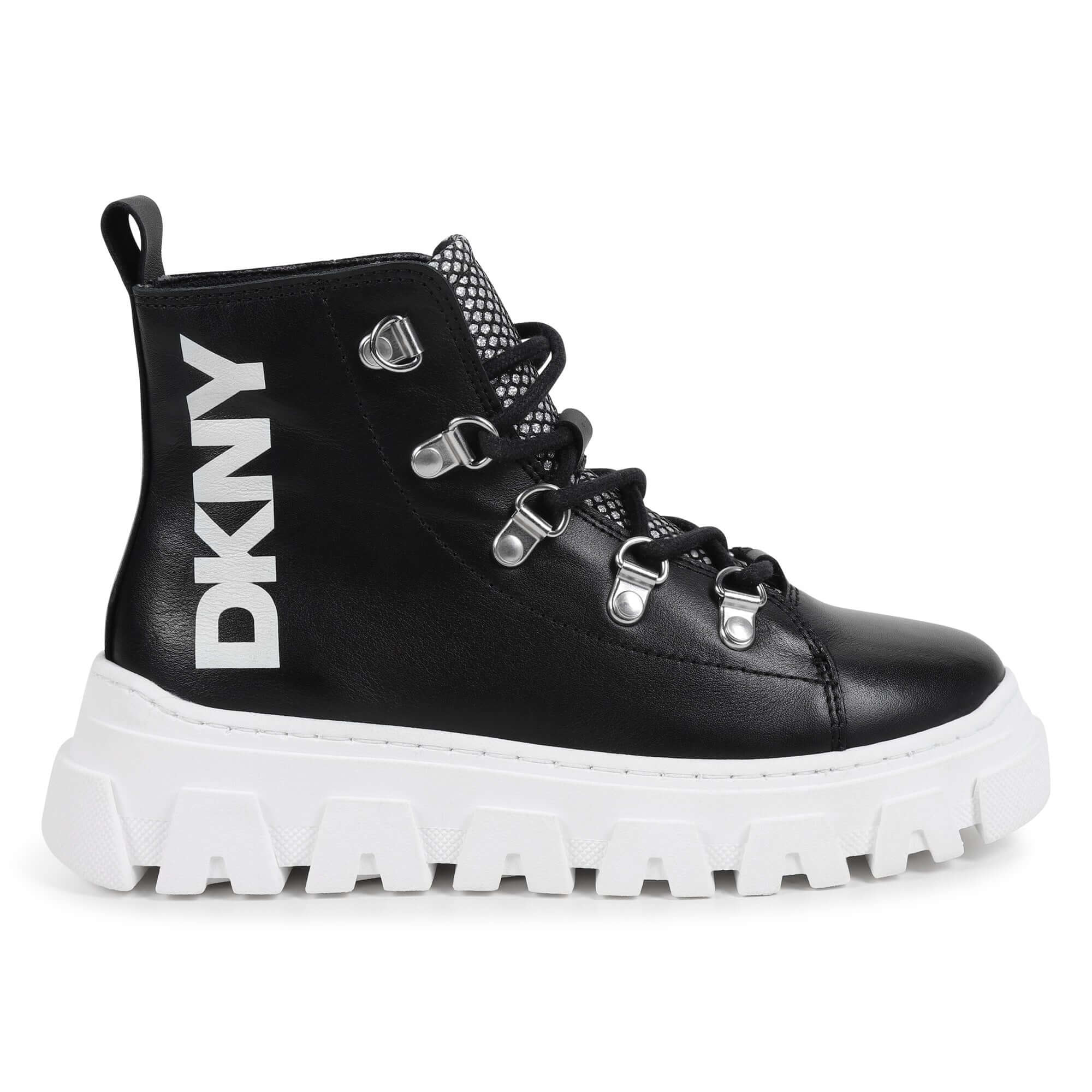 DKNY Girls Black Lace Up Ankle Boots DKNY Girls Black Lace Up Ankle Boots