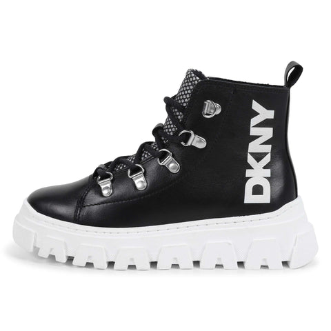 DKNY Girls Black Lace Up Ankle Boots DKNY Girls Black Lace Up Ankle Boots