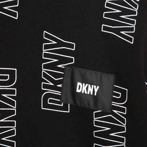 DKNY Girls Black Logo Hooded Sweatshirt DKNY Girls Black Logo Hooded Sweatshirt