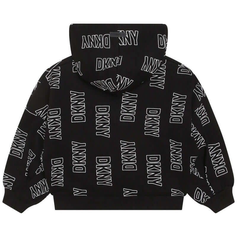 DKNY Girls Black Logo Hooded Sweatshirt DKNY Girls Black Logo Hooded Sweatshirt