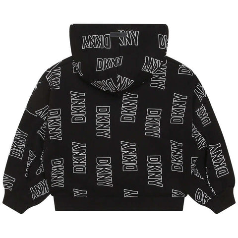 DKNY Girls Black Logo Hooded Sweatshirt DKNY Girls Black Logo Hooded Sweatshirt