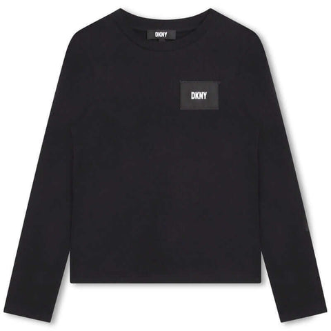 DKNY Girls Black Long Sleeve T-Shirt DKNY Girls Black Long Sleeve T-Shirt