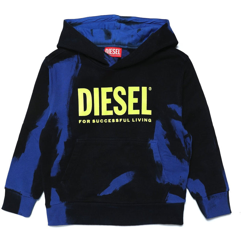 Diesel Boys Black Cotton Surf Hoodie Diesel Boys Black Cotton Surf Hoodie