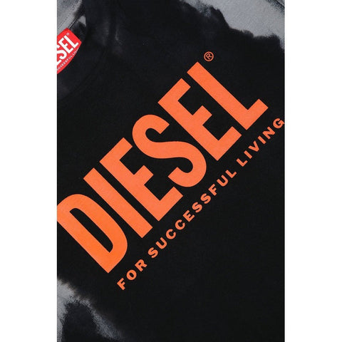 Diesel Boys Black Tye Print Logo T-Shirt Diesel Boys Black Tye Print Logo T-Shirt