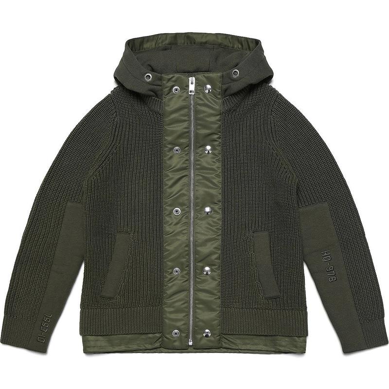 Diesel Boys Khaki Zip-Up Jacket Diesel Boys Khaki Zip-Up Jacket