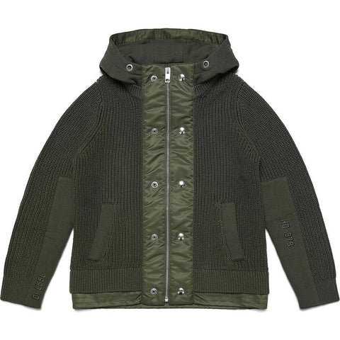 Diesel Boys Khaki Zip-Up Jacket Diesel Boys Khaki Zip-Up Jacket
