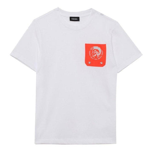 Diesel Boys White 'Brave' T-Shirt Diesel Boys White 'Brave' T-Shirt