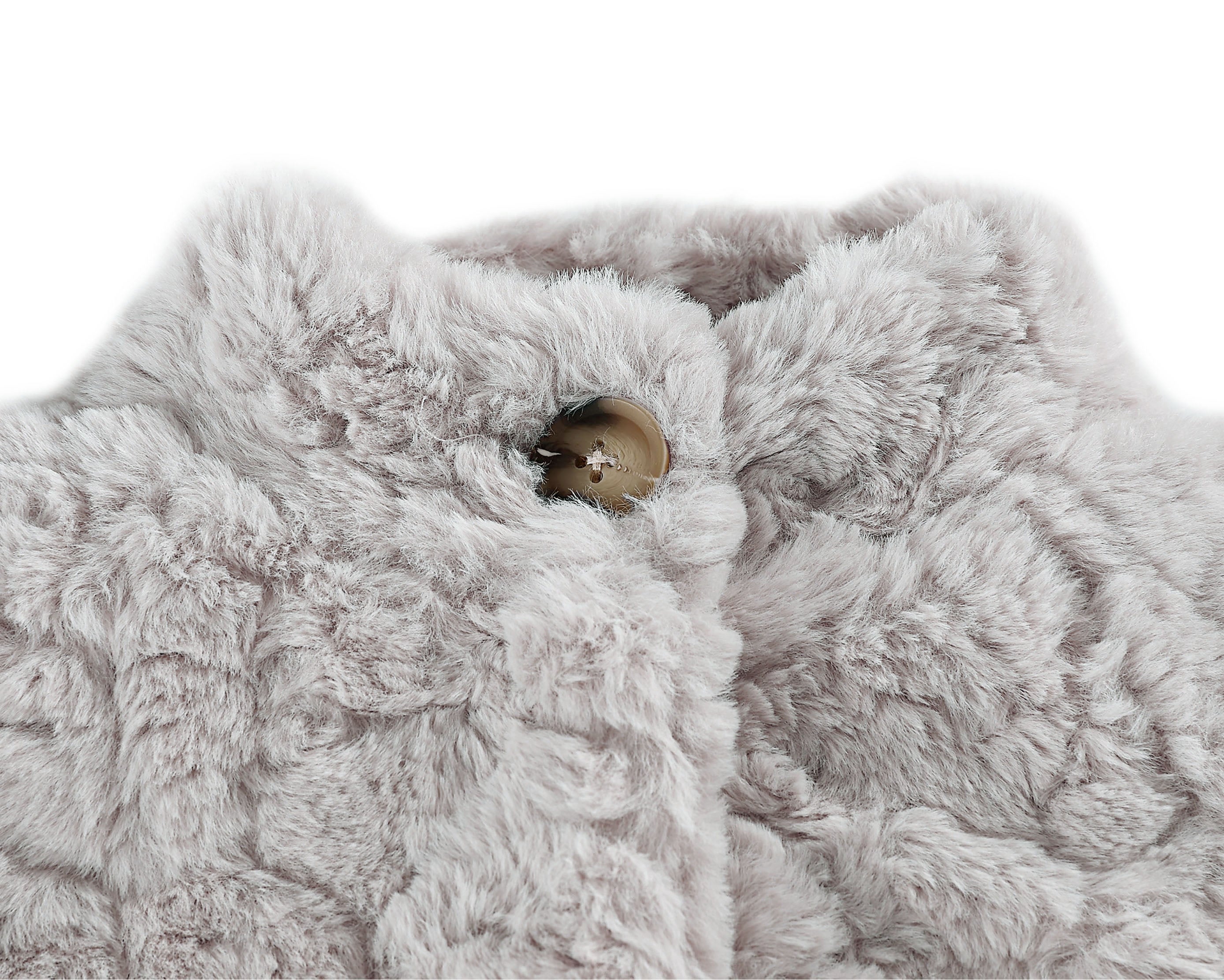 Donsje Girls Grey Faux Fur Mila Jacket Donsje Girls Grey Faux Fur Mila Jacket