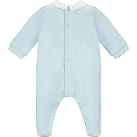 Emile Et Rose Boys Blue Cotton Freddie Babygrow Emile Et Rose Boys Blue Cotton Freddie Babygrow