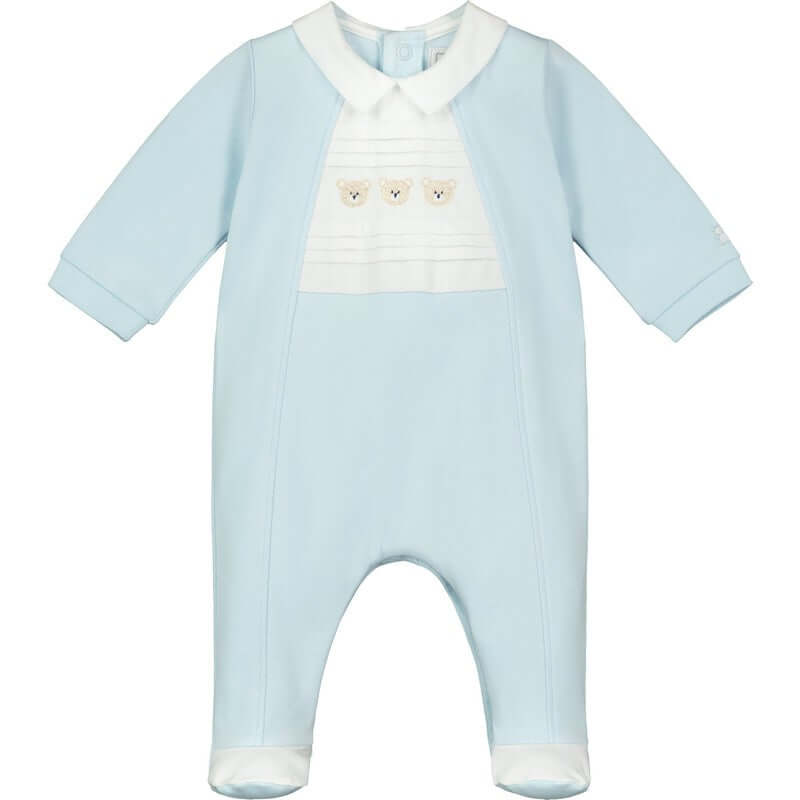 Emile Et Rose Boys Blue Cotton Freddie Babygrow Emile Et Rose Boys Blue Cotton Freddie Babygrow