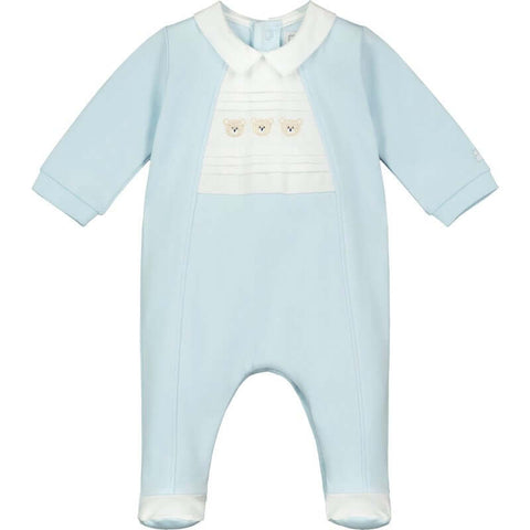 Emile Et Rose Boys Blue Cotton Freddie Babygrow Emile Et Rose Boys Blue Cotton Freddie Babygrow