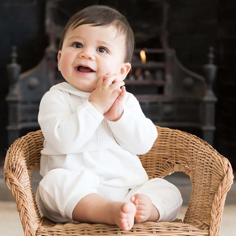 Emile Et Rose Boys Cream Langston Babygrow with Hat Emile Et Rose Boys Cream Langston Babygrow with Hat