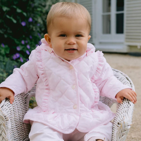 Emile Et Rose Girls Pink Quilted Peplum Jacket Emile Et Rose Girls Pink Quilted Peplum Jacket