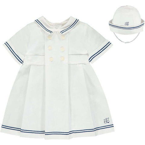 Emile Et Rose Girls White Woven Sailor Dress Emile Et Rose Girls White Woven Sailor Dress
