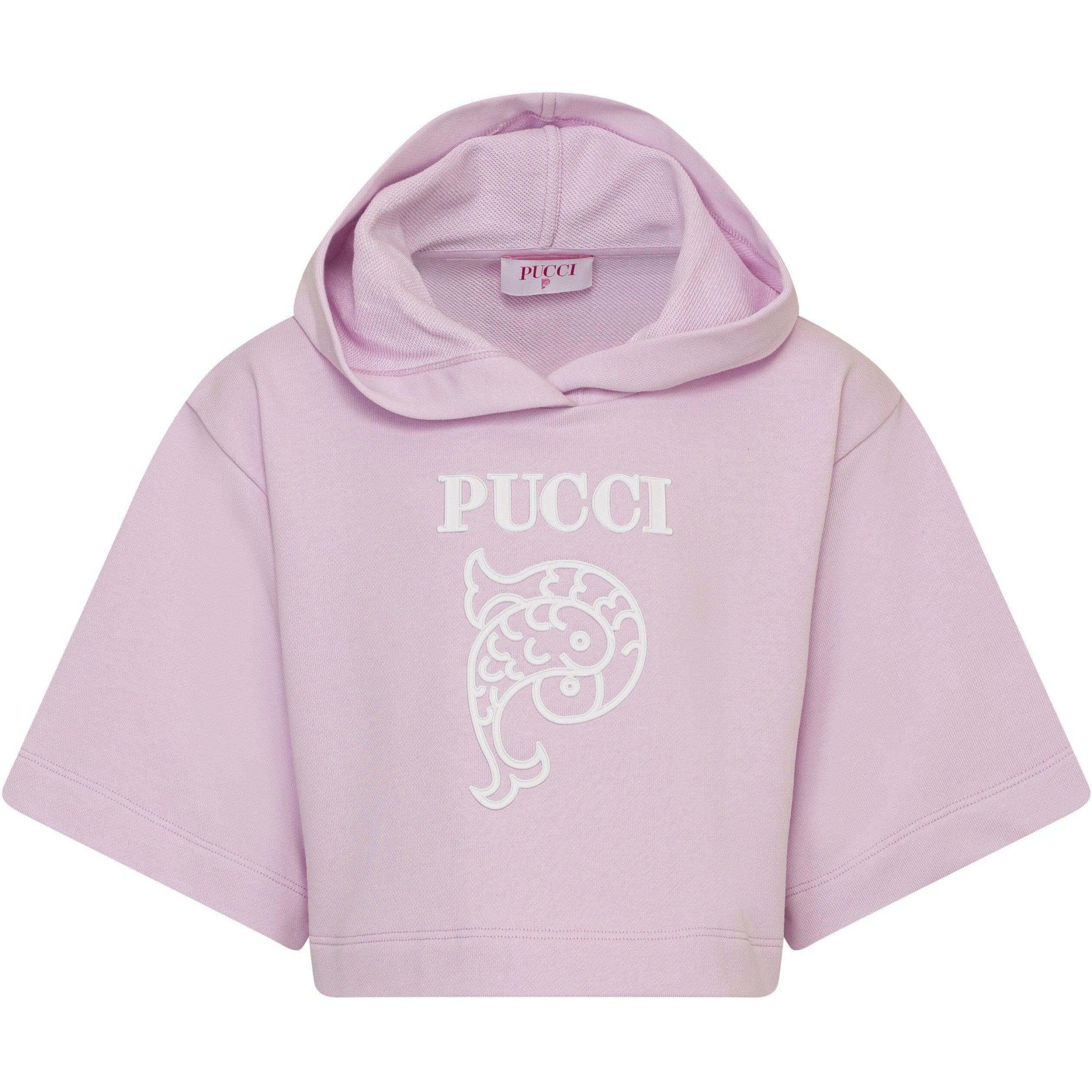 Emilio Pucci Girls Lilac Hooded Sweatshirt Emilio Pucci Girls Lilac Hooded Sweatshirt