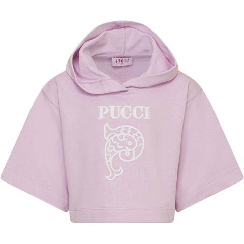 Emilio Pucci Girls Lilac Hooded Sweatshirt Emilio Pucci Girls Lilac Hooded Sweatshirt