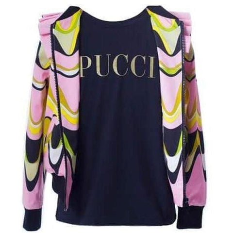 Emilio Pucci Girls Pink Wave Print Jacket Emilio Pucci Girls Pink Wave Print Jacket
