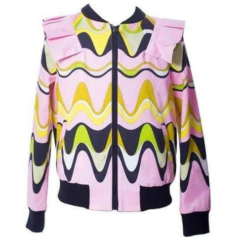 Emilio Pucci Girls Pink Wave Print Jacket Emilio Pucci Girls Pink Wave Print Jacket