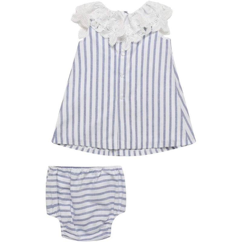 Fina Ejerique Baby Girls Blue Striped Dress with Bloomers Fina Ejerique Baby Girls Blue Striped Dress with Bloomers