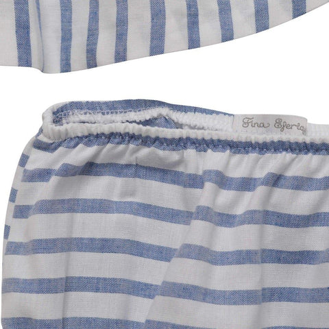 Fina Ejerique Baby Girls Blue Striped Dress with Bloomers Fina Ejerique Baby Girls Blue Striped Dress with Bloomers