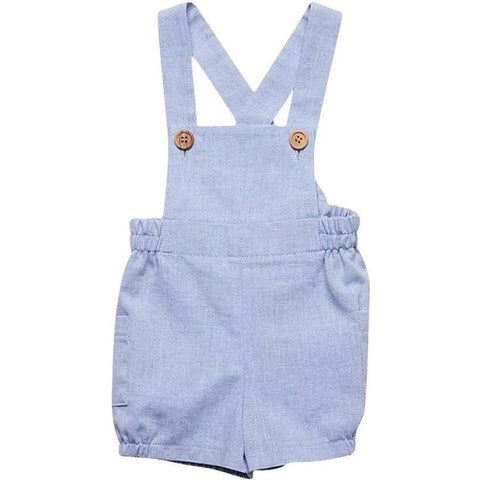 Fina Ejerique Boys Pale Blue chambray Romper Fina Ejerique Boys Pale Blue chambray Romper
