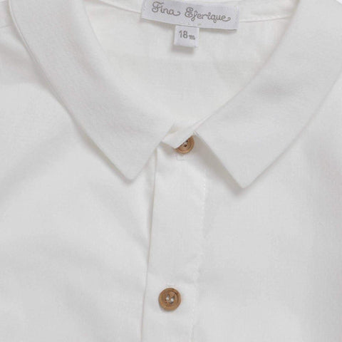Fina Ejerique Boys White Shirt with Denim Style Shorts Fina Ejerique Boys White Shirt with Denim Style Shorts