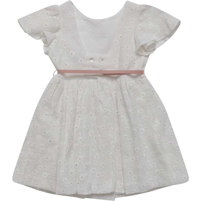 Fina Ejerique Girls White Dress with Glitter Star Belt Fina Ejerique Girls White Dress with Glitter Star Belt