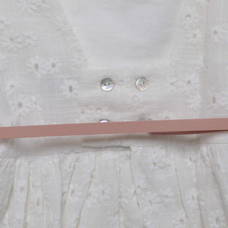 Fina Ejerique Girls White Dress with Glitter Star Belt Fina Ejerique Girls White Dress with Glitter Star Belt