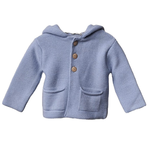 Wedoble Baby Boys Blue Knit Teddy Jacket Wedoble Baby Boys Blue Knit Teddy Jacket