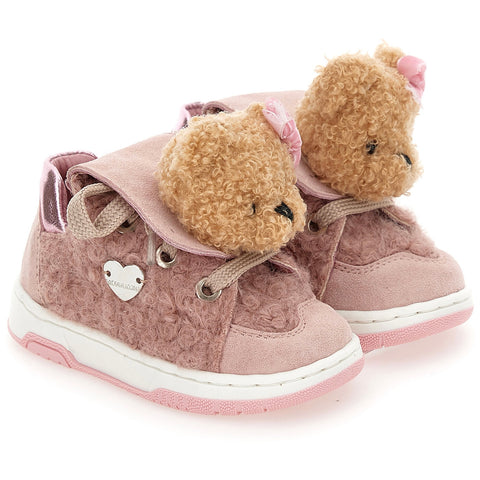 Monnalisa Baby Girls Pink Teddy Trainer Monnalisa Baby Girls Pink Teddy Trainer