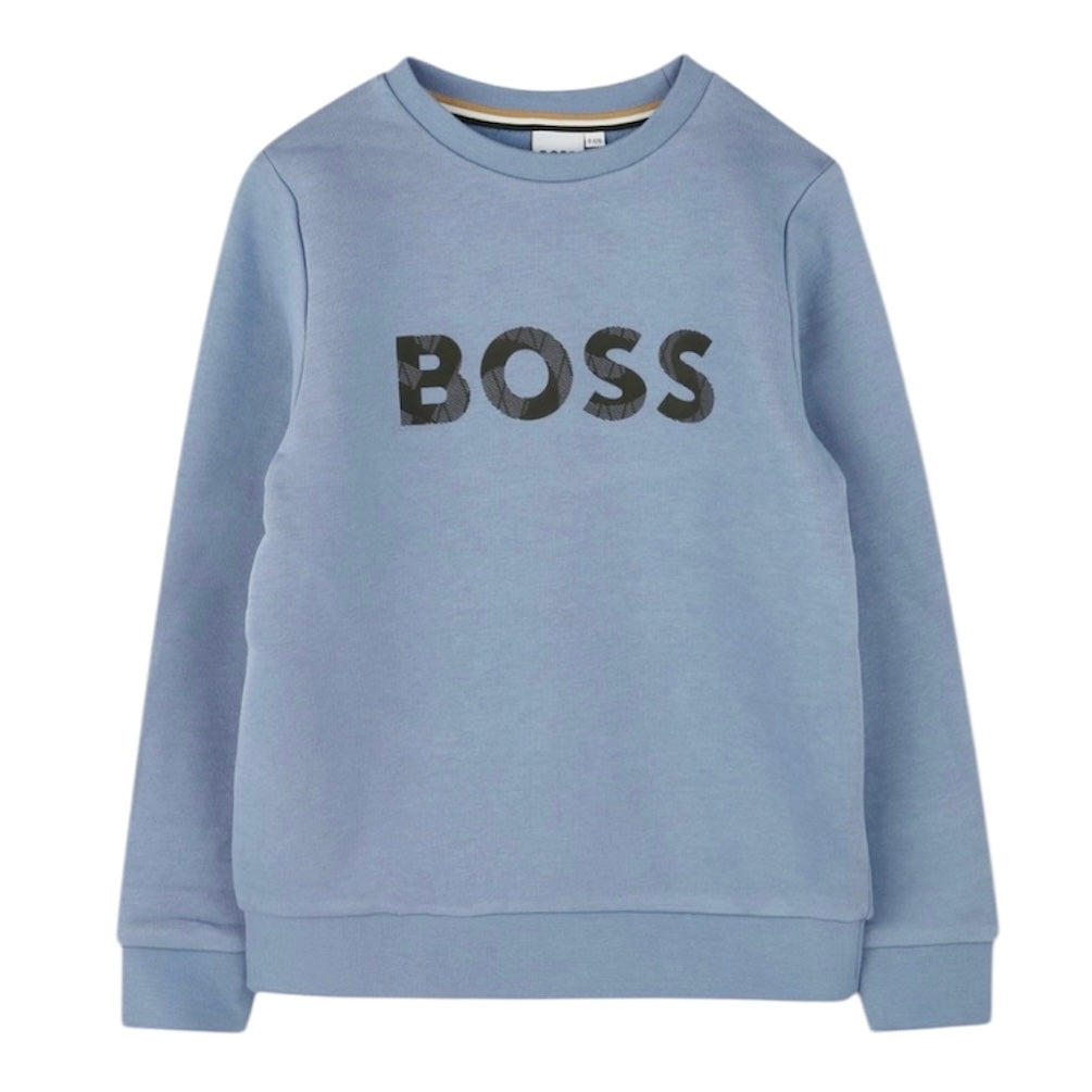 BOSS Boys Blue Logo Sweatshirt BOSS Boys Blue Logo Sweatshirt