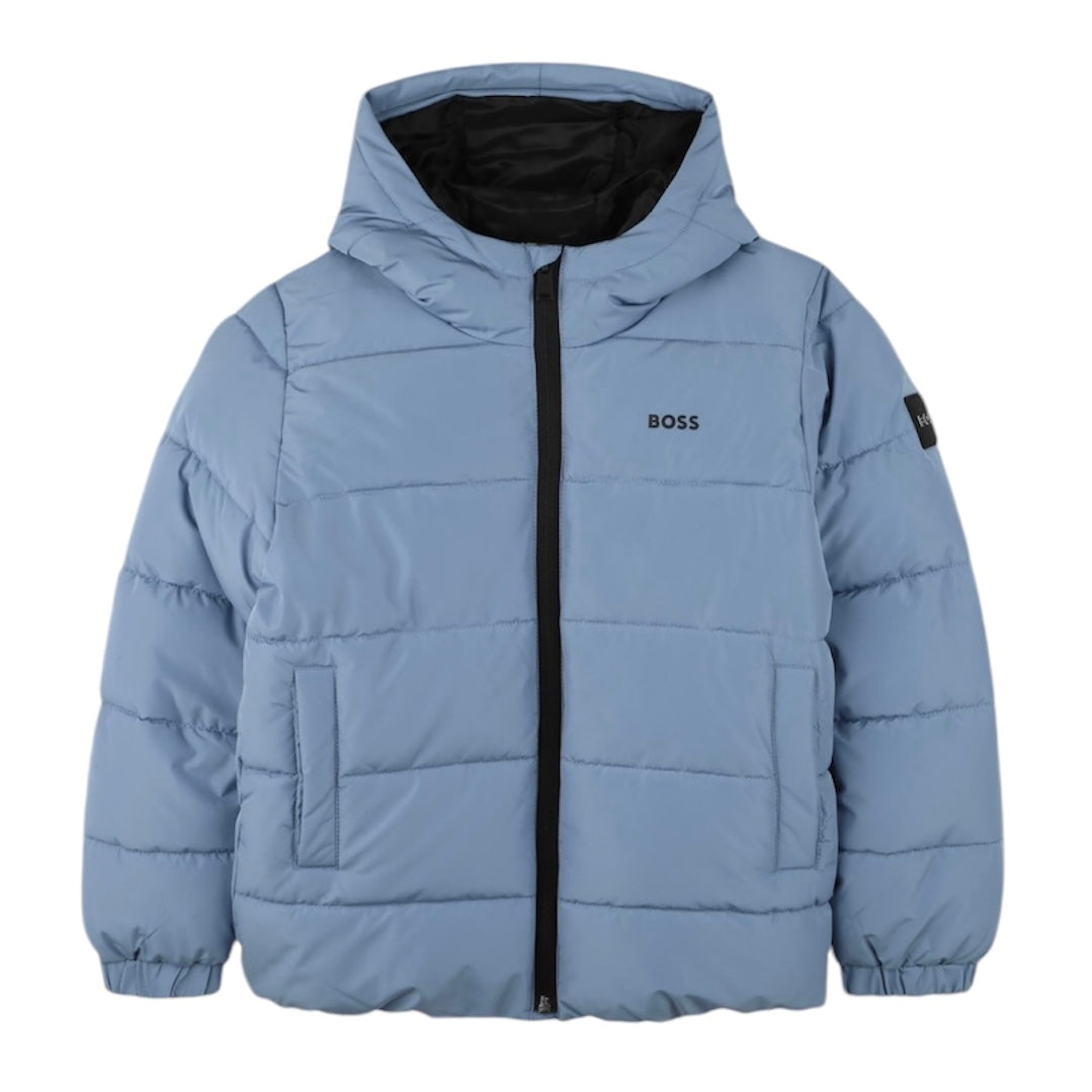 BOSS Boys Blue Puffer Jacket BOSS Boys Blue Puffer Jacket