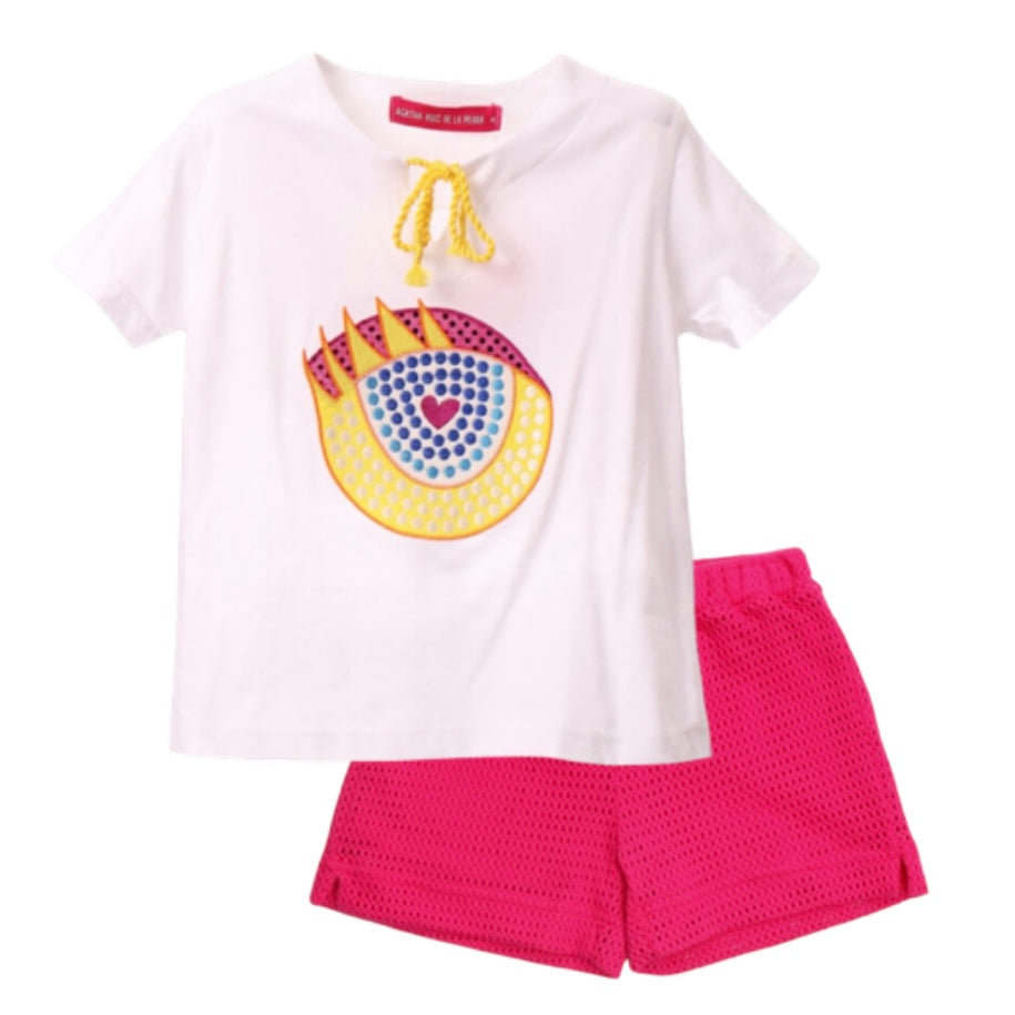 Agatha Ruiz De La Prada Girls Pink Short Set Agatha Ruiz De La Prada Girls Pink Short Set