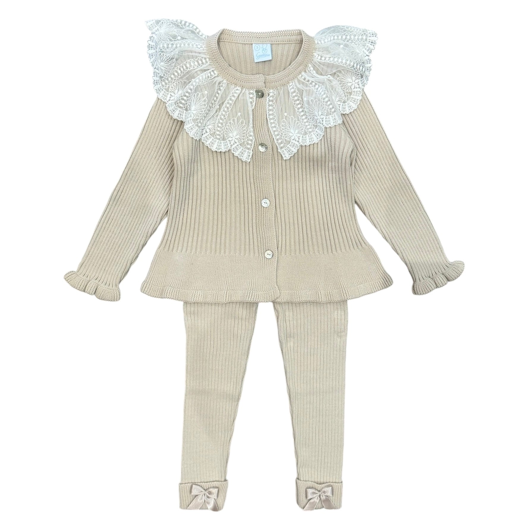 Granlei Girls Beige Frill Legging Set Granlei Girls Beige Frill Legging Set