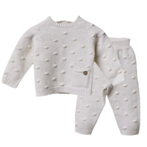 Wedoble Baby Boys Cream Knit Set Wedoble Baby Boys Cream Knit Set