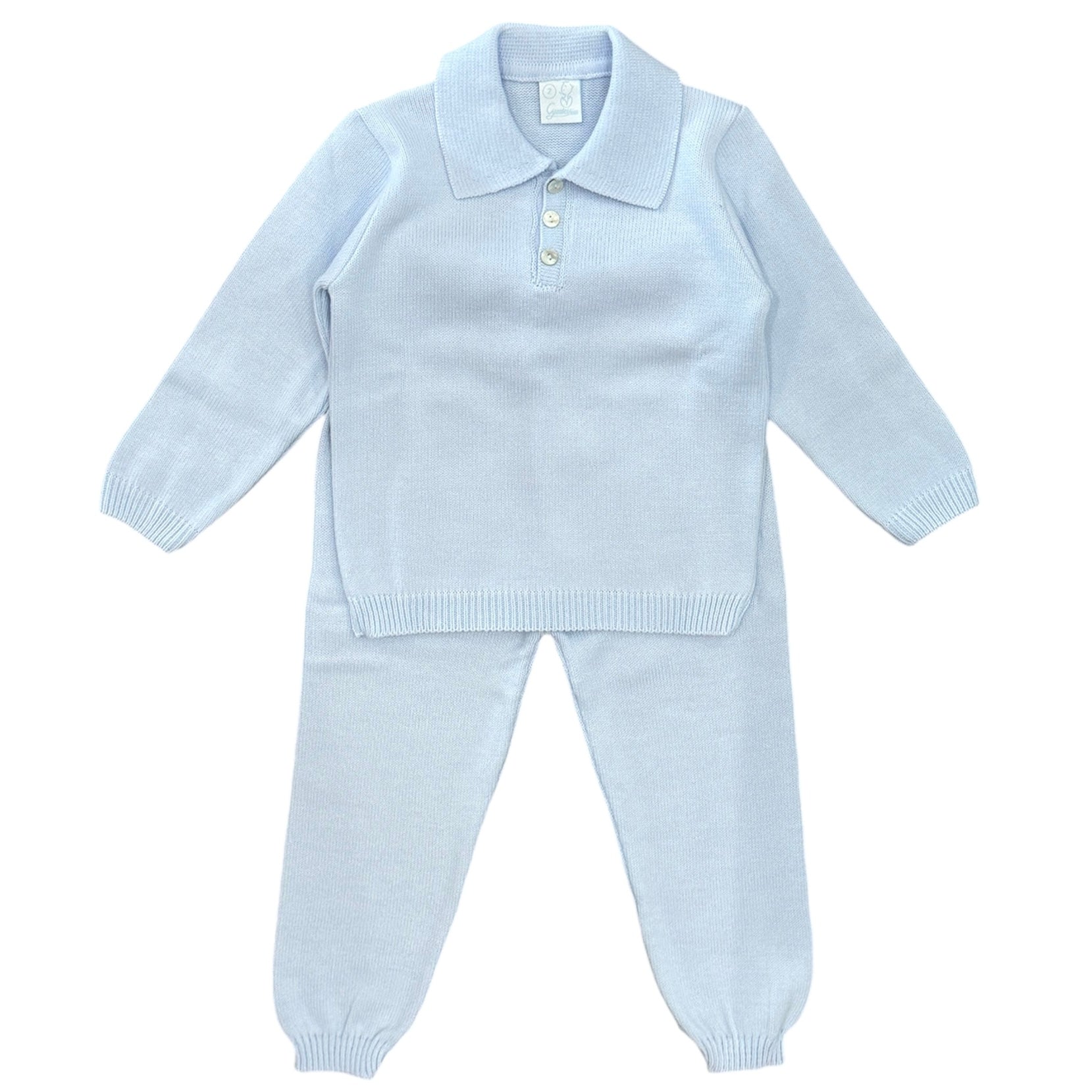 Granlei Boys Pale Blue Knit Set Granlei Boys Pale Blue Knit Set