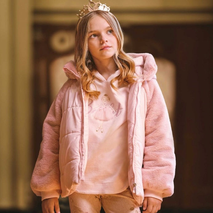 Lapin House Girls Pink Doll Coat Lapin House Girls Pink Doll Coat