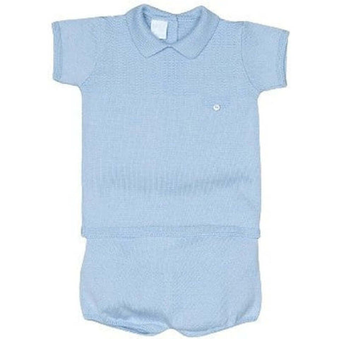 Granlei Baby Boys Blue Knitted Short Set Granlei Baby Boys Blue Knitted Short Set