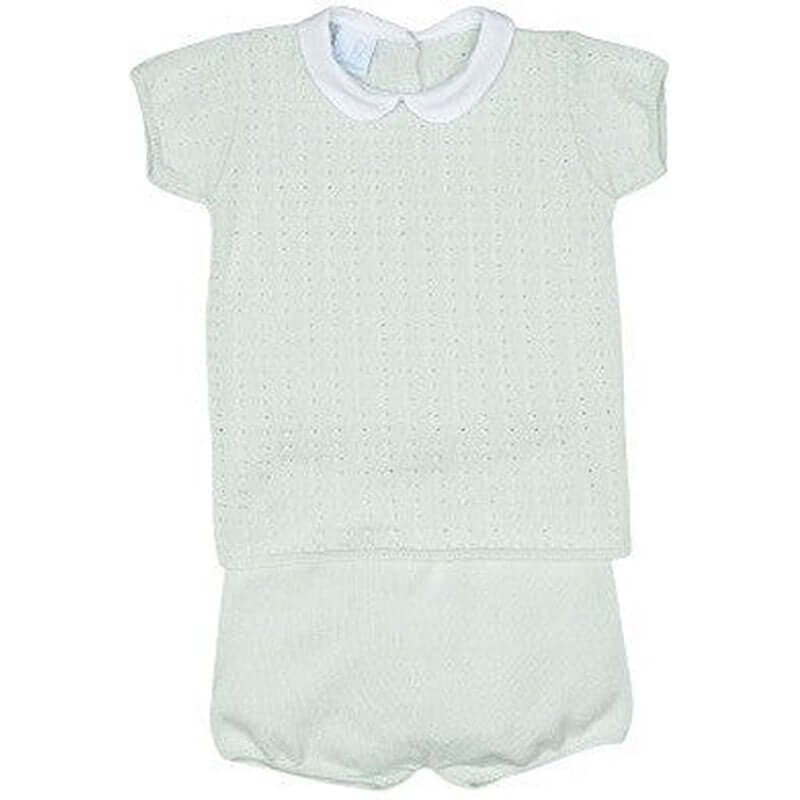 Granlei Baby Boys Mint Knitted T-Shirt & Short Set Granlei Baby Boys Mint Knitted T-Shirt & Short Set