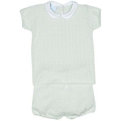 Granlei Baby Boys Mint Knitted T-Shirt & Short Set Granlei Baby Boys Mint Knitted T-Shirt & Short Set