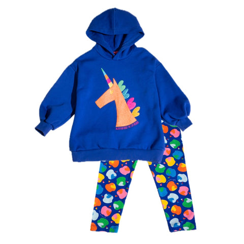 Agatha Ruiz De La Prada Girls Blue Unicorn Legging Set Agatha Ruiz De La Prada Girls Blue Unicorn Legging Set