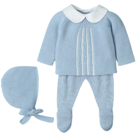 Mac Ilusion Baby Boys Blue Knitted 3 Piece Set Mac Ilusion Baby Boys Blue Knitted 3 Piece Set