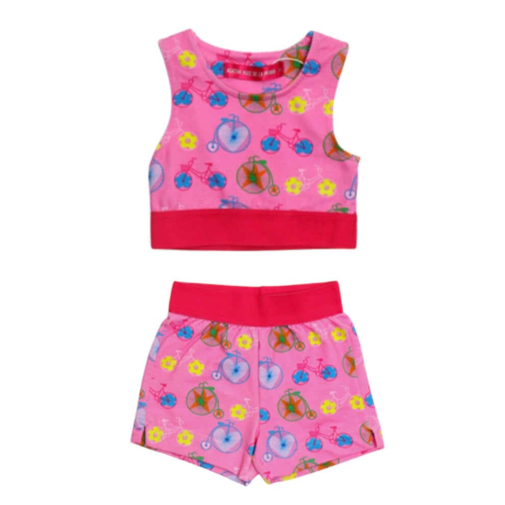 Agatha Ruiz De La Prada Girls Pink Bike Short Set Agatha Ruiz De La Prada Girls Pink Bike Short Set