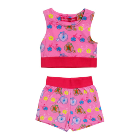 Agatha Ruiz De La Prada Girls Pink Bike Short Set Agatha Ruiz De La Prada Girls Pink Bike Short Set
