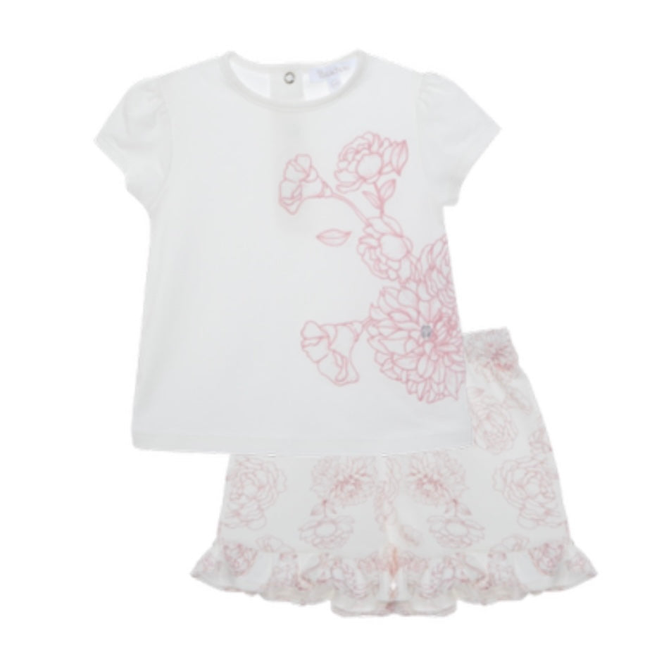 Patachou Girls Cream Floral Short Set Patachou Girls Cream Floral Short Set
