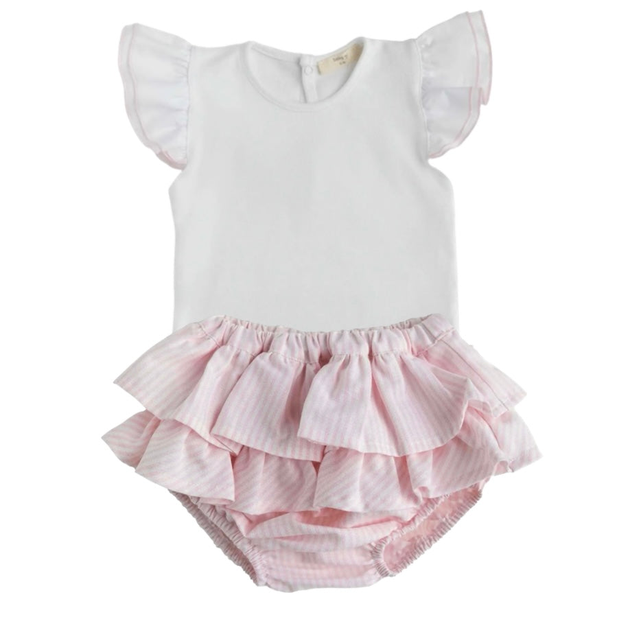 Baby Gi Baby Girls Pink Frill Set Baby Gi Baby Girls Pink Frill Set