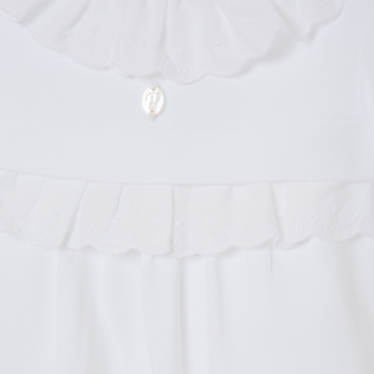 Patachou Baby Girls White Frill Babygrow Patachou Baby Girls White Frill Babygrow