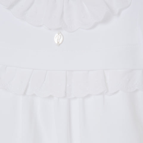 Patachou Baby Girls White Frill Babygrow Patachou Baby Girls White Frill Babygrow